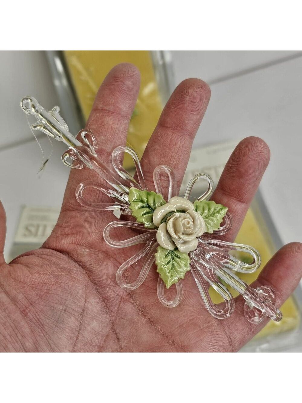 Vintage Glass Christmas Ornaments Silvestri Flower Icicles 3pcs - Picture 2 of 14